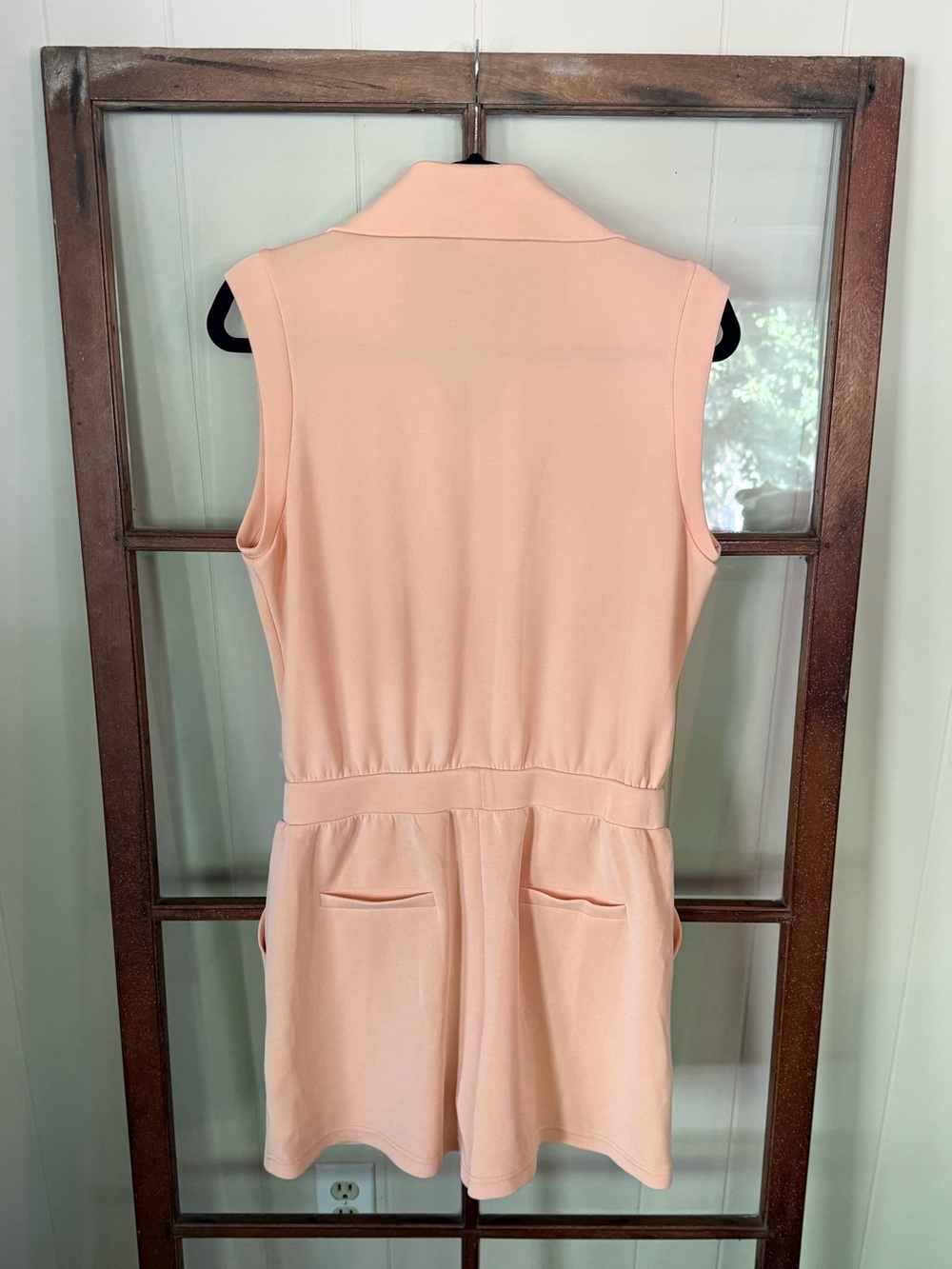 Skies Are Blue Peach Puff Coral Soft Modal Sleeveless Romper Lounge Casual - Med - Picture 9 of 10